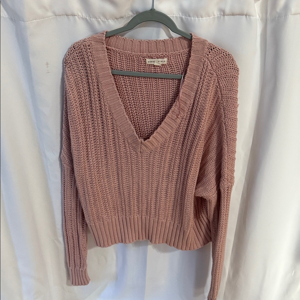 Dusty Pink V-Neck Sweater